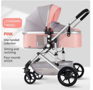 Coche de bebé plegable con ruedas por 103€