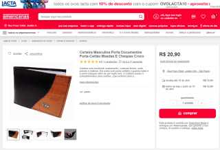 Carteira Masculina da Croco - R$ 20,90
