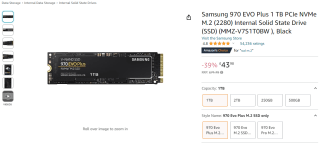 Capture a Samsung 970 EVO Plus 1 TB SSD from Amazon for £43.98