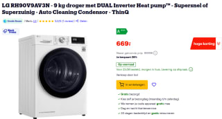 LG RH90V9AV3N wasdroger voor €669 bij Bol