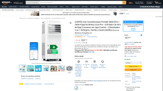 COMFEE aire acondicionado portátil 9000 BTU por 151,60€