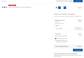 Conjunto de Jardín Mesa + 2 Sillas y Sofá, Valencia por 109€ (cupón de 32,70€)