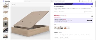 Dormidan - Canape Abatible Pus Air- Esquinas Redondeadas vraios colores 90x190 por 160,56€ (148,56€ usuario nuevo)