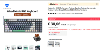 Machenike K500 Mechanical Keyboard voor €38,06 bij Aliexpress