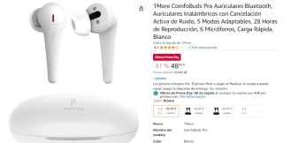 1More ComfoBuds Pro Auriculares Bluetooth, Auriculares Inalámbricos con Cancelación Activa de Ruido, 5 Modos Adaptables, 28 Horas de Reproducción, 6 Micrófonos por 48.49€