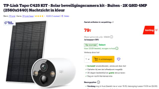 TP-Link Tapo C425 KIT - Solar beveiligingscamera kit voor €79 bij Bol