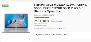 Portátil Asus M515UA-EJ374 por 399€
