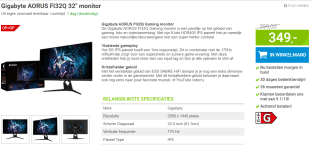 Gigabyte AORUS FI32Q 32" monitor voor €506,17 bij Megekko