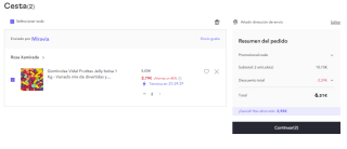 2 Paquetes de Gominolas Vidal Frutitas Jelly bolsa 1 Kg por 6.51€