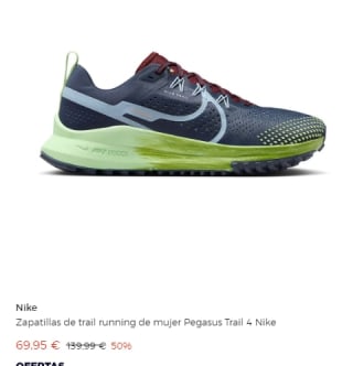 Nike Zapatillas trail running mujer Pegasus Trail 4 por 69,95€