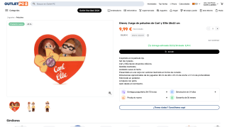 Juego de peluches de Carl y Ellie Disney por 9,99€