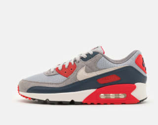 Nike Air Max 90 - Heren Sneakers - Grijs-Rood voor €81,86 dmv code bij Zalando