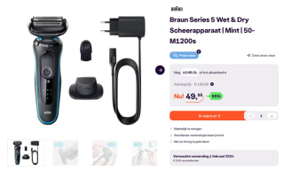 Braun Series 5 Wet & Dry Scheerapparaat voor €49,95 bij iBOOD