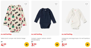 40% korting op alle rompers bij HEMA