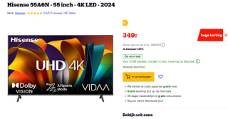 Hisense 55A6N tv 139,7 cm (55") 4K Ultra HD Smart TV voor €349 bij Bol