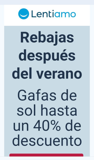 -40% de Descuento Extra en Gafas de sol desde Lentiamo.