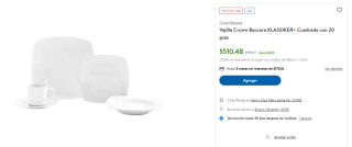 Vajilla Crown Baccara KLASSIKER+ 20pzas por $510 | Sam's Club