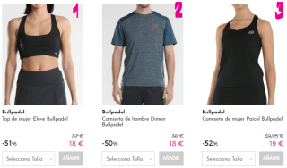 BULLPADEL - Prendas con descuento de hasta el 63%