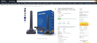 ANTENA INTERNA DE TV DIGITAL da Aquário - R$19,90