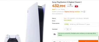 Consola Sony PlayStation 5 Digital Chasis C por 432.99€