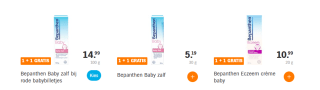 Alle A-merk babyverzorging 1+1 gratis bij de AH