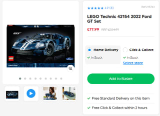 Win a LEGO Technic 2022 Ford GT set from Smyths Toys for £69.99