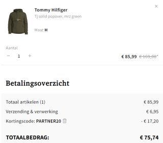 Tommy Jeans herenjas voor €68,79 dmv code bij Otrium