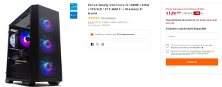 Ordenador PcCom Ready Intel Core i5-12400F / 32GB / 1TB SSD / RTX 4060 Ti + Windows 11 Home por 1129€