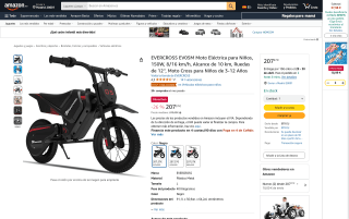 Moto eléctrica para niños EVERCROSS EV05M por 207,57€