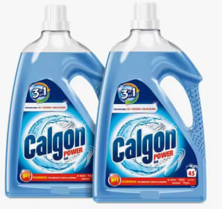 2 botes Calgon Power Gel Antical Lavadora, Elimina Olores y Suciedad, en Formato Gel, 4,5L (90 dosis, 2x25 L) por 26,25€
