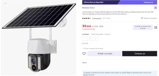 Cámara Solar con Tarjeta SIM 4G Vigilancia CCTV Wifi por 34,86€ (cuenta nueva por 22,86€)