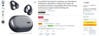 Audífonos SoundPEATS PearlClip Pro $997 | Descuento Amazon