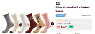 6 Paar Dames Monfoot Grappige Sokken voor €12,95 bij Ibood