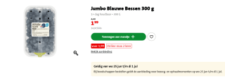 Jumbo Blauwe Bessen 300 g voor €1,99