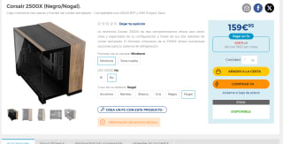 Corsair 2500X (negro/nogal) Caja minitorre con panel y frontal de cristal templado por 159,95€
