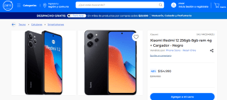 Xiaomi Redmi 12 256gb 8gb ram 4g + Cargador - Negro por $154.990