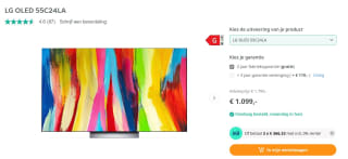 LG C2 OLED55C24LA - 55 inch - 4K OLED evo - 2022 voor €1099 bij Art & Craft