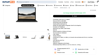 Microsoft SMicrosoft Surface Laptop 4 i7 por 499€