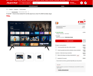 TV LED 40" TCLSerie S52 Full-HD Quad Core por solo 180,99€
