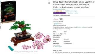 LEGO Creator Expert - Bonsaiboompje voor €32,99 bij Amazon