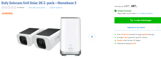 Eufy SoloCam S40 2K Draadloze Beveiligingscamera 2-pack + Homebase 3 voor €257 bij Coolblue