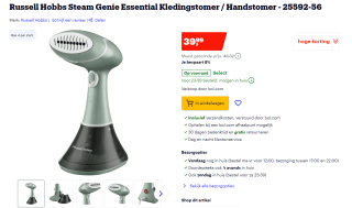 Russell Hobbs Steam Genie Essential Kledingstomer / Handstomer - 25592-56 voor €39,99 bij Bol.com