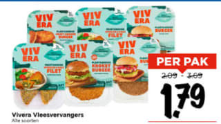 Alle soorten Vivera vleesvervangers voor €1,79 bij Vomar