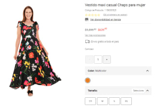 Vestido Maxi Casual Chaps por $640 | Descuento Liverpool