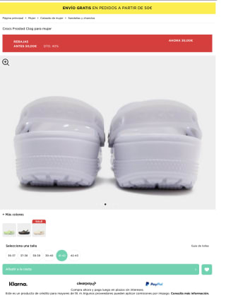 Crocs Frosted Clog para Mujer por solo 24€