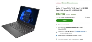 HP Victus R5 15.6" Ryzen 5 8645H RTX 4050 $12,664 | Bodega Aurrera (BBVA)