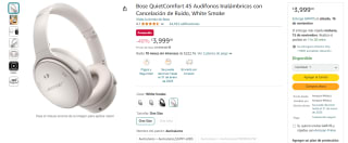 Audífonos Bose QuietComfort 45 por $3,999 | Descuento Amazon