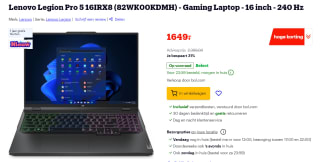 Lenovo Legion Pro 5 16IRX8 (82WK00KDMH) Gaming Laptop voor €1649 bij Bol.com