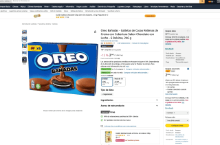 2 Oreo Bañadas Galletas de Cacao Rellenas de Crema con Cobertura Sabor Chocolate con Leche 246g por 3,71€