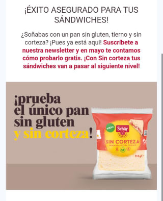 Prueba los sandwiches schar sin corteza